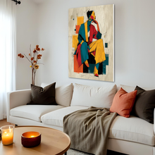 Load image into Gallery viewer, Saffron Poise Geometric Yellow Red 30x40in Canvas Wall Art
