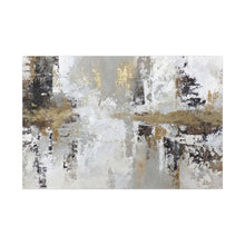 Load image into Gallery viewer, Abstract art print with black, gold, and white colors on a white background
