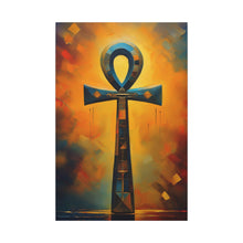 Load image into Gallery viewer, Artistic depiction of a cross with a colorful abstract background
