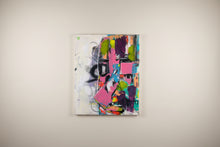 Load image into Gallery viewer, Pink abstract canvas of a portrait black and white artwork on canvas
