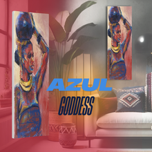 Load image into Gallery viewer, "Azul Goddess" Blue Scribble Abstract Canvas Wall Art
