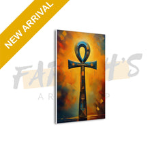 Load image into Gallery viewer, Painting of a stylized cross with warm colors on a white background, featuring 'FARVIS' branding.
