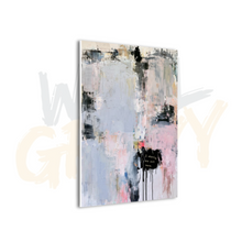 Load image into Gallery viewer, Blush Pink, Powder Blue &amp; Charcoal Textured "I Should Go Out More" Abstract Canvas Art
