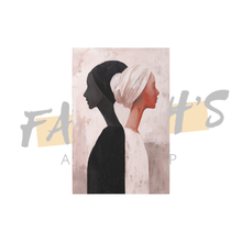 Load image into Gallery viewer, Two artistic red figures back to back
