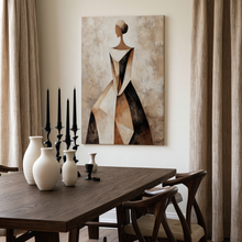 Load image into Gallery viewer, Sculpted Silence Contemporary Geometric Figure Composition Canvas Wall Art

