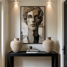 Load image into Gallery viewer, Ivory Noir Contemporary Figure Study Entryway Canvas Wall Art
