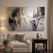 Load image into Gallery viewer, Luminous Divide Abstract Fluid Canvas Wall Art
