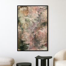 Load image into Gallery viewer, Muted Sage and Blush Pink Textured Abstract Painting Canvas Wall Art
