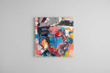 Load image into Gallery viewer, blue red yellow abstract portrait in square size 

