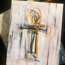 Load image into Gallery viewer, Life in Black and White Ankh Art
