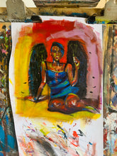 Load image into Gallery viewer, "A Moment on Earth" Black Angel Canvas Wall Art
