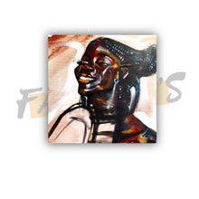 Load image into Gallery viewer, "Happy Place" Brown Girl Canvas Wall Art

