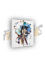 Load image into Gallery viewer, "Intrigue Me" Modern Blue Afro Canvas Wall Art
