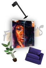 Load image into Gallery viewer, "Southern Heat" Abstract Purple CowGirl Portrait Canvas Wall Art

