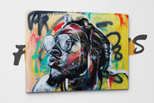 Load image into Gallery viewer, "Maybe I Shouldn't" Urban Expressive Yellow Canvas Wall Art
